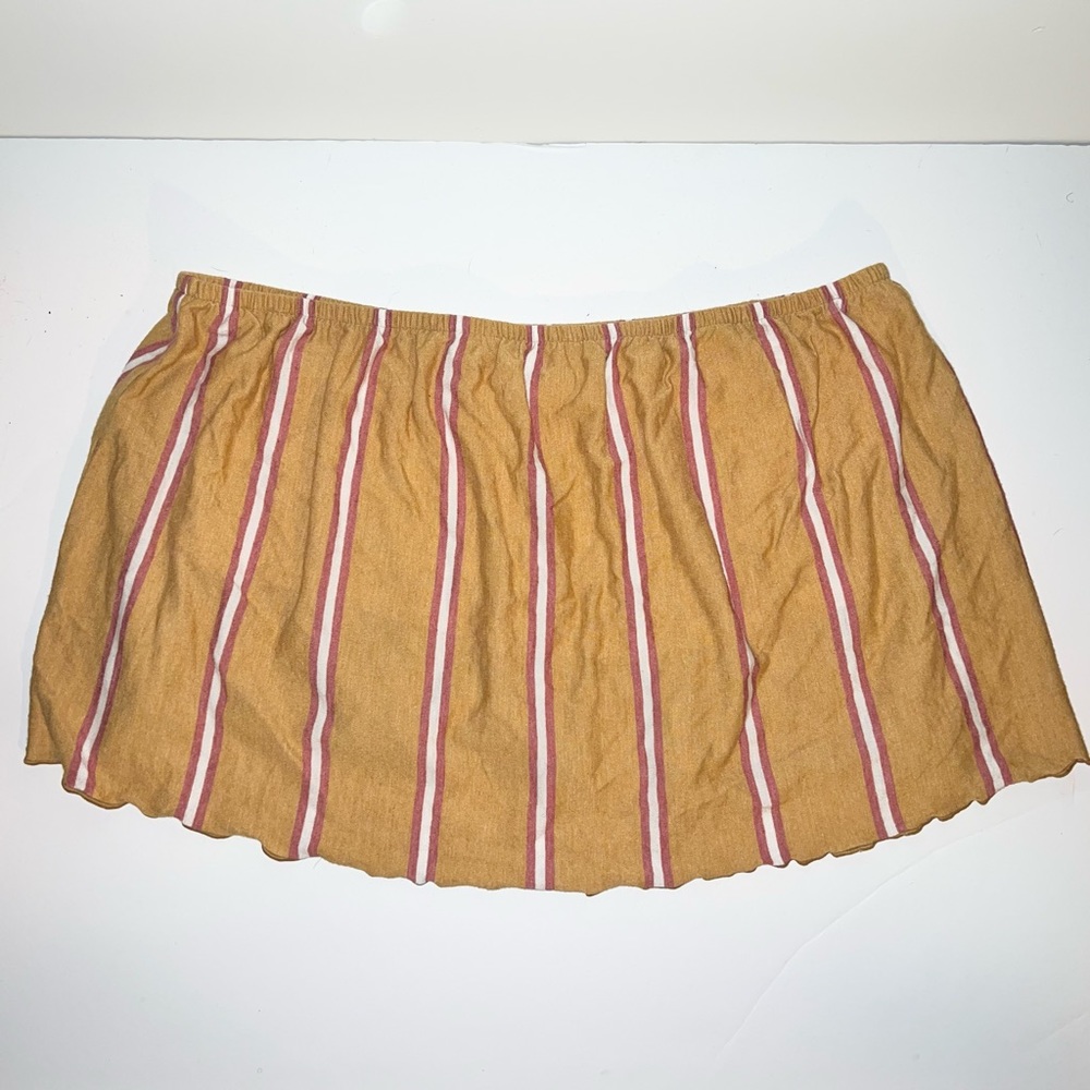 American eagle strapless striped mustard crop top
